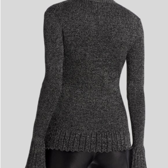 Proenza Schouler White Label Womens Black Avery Turtleneck in Marled Lure Size M - Picture 3 of 4